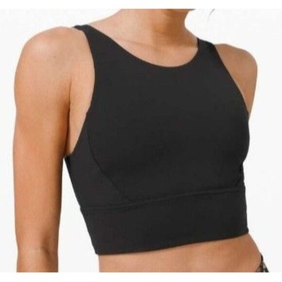 Lululemon Womens 6 Stronger As One Long Line Bra Medium Support C/D Cup in Black - Picture 2 of 6